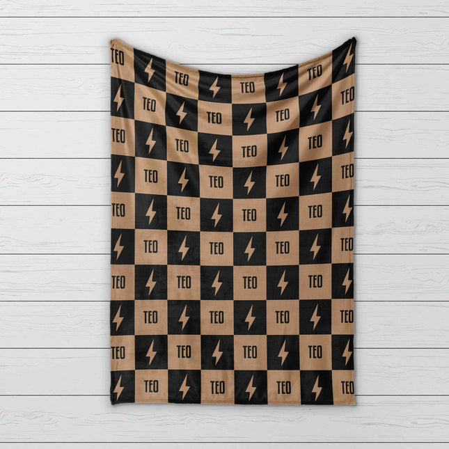 Personalized Happy Face Minky Blanket: Custom Name Kids Blanket