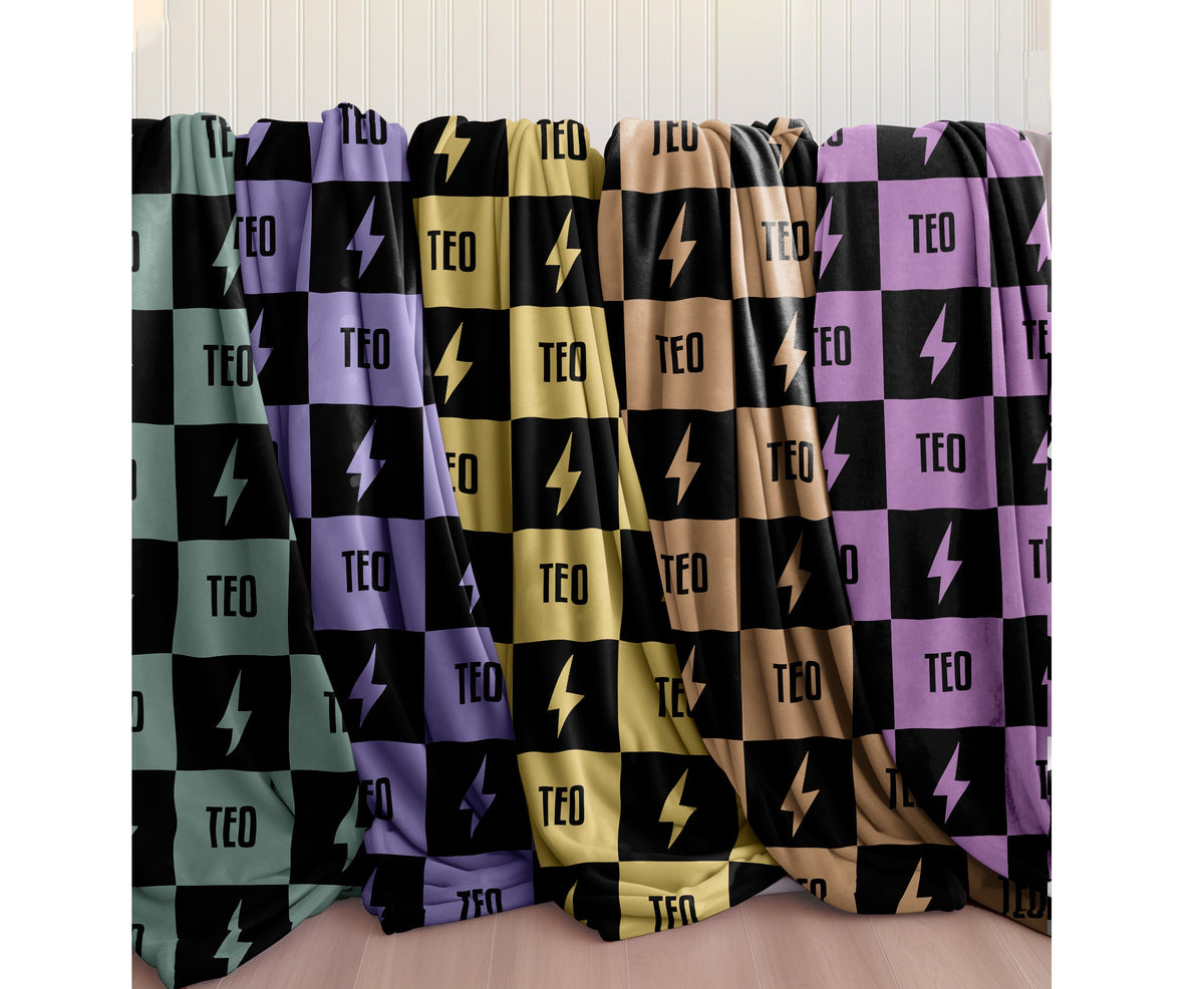 Personalized Happy Face Blanket: Custom Minky or Sherpa Blanket, Kids Birthday Gift