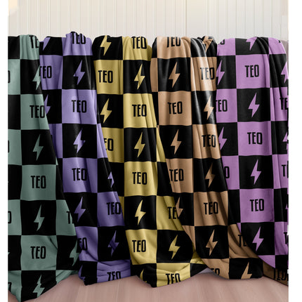 Personalized Happy Face Minky Blanket: Custom Name Kids Blanket