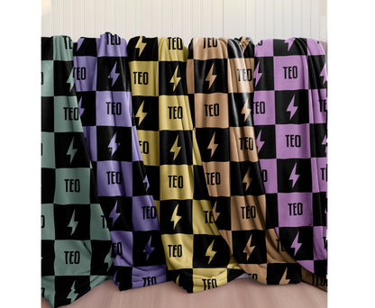 Personalized Happy Face Minky Blanket: Custom Name Kids Blanket