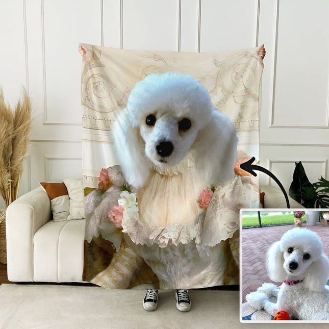 Custom Pet Photo Blanket: Personalized Dog or Cat Portrait Blanket