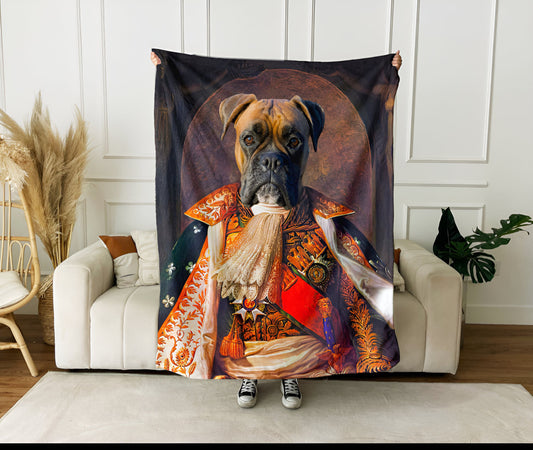Custom Pet Photo Blanket: Personalized Dog or Cat Portrait Blanket