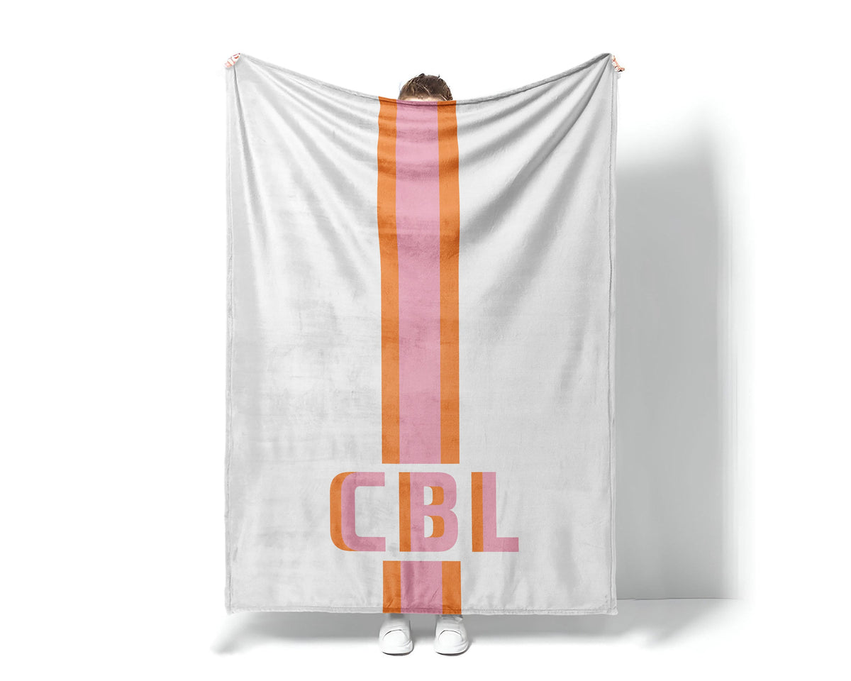 Monogrammed Minky Blanket: Personalized Watercolor Floral Design