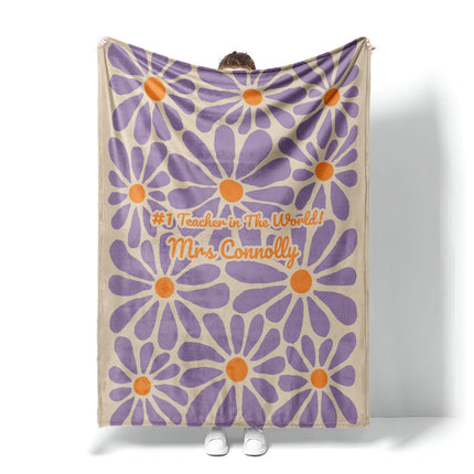 Personalized Flower Blanket: Vintage Rustic Style, Custom Name Gift