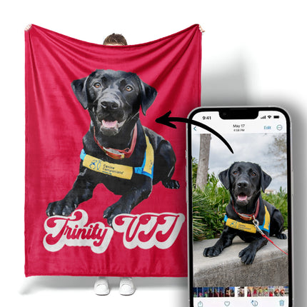 Custom Pet Portrait Blanket: Personalized Dog or Cat Photo Gift