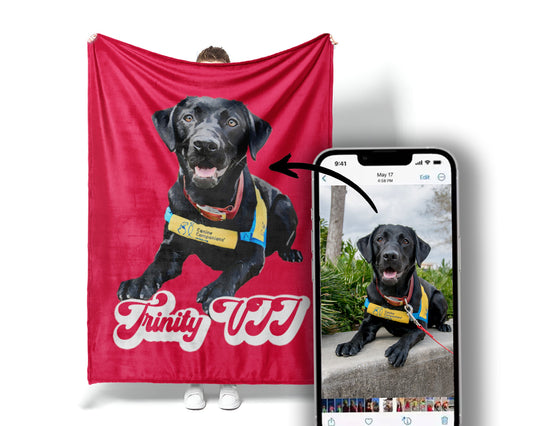 Custom Pet Portrait Blanket: Personalized Dog or Cat Photo Gift
