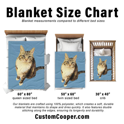 Custom Pet Portrait Blanket: Personalized Dog or Cat Photo Gift