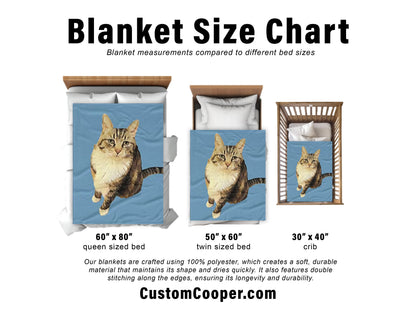 Custom Pet Portrait Blanket: Personalized Dog or Cat Photo Gift