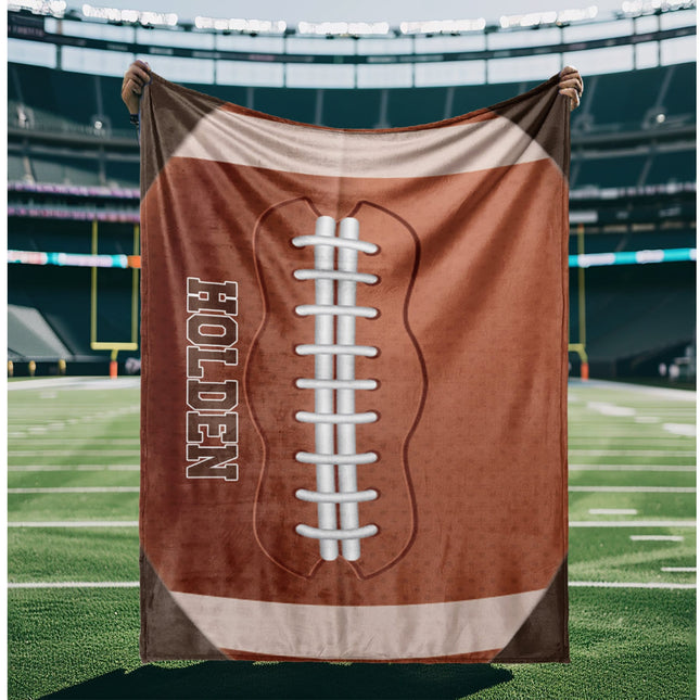 Personalized Sports Minky Blanket: Baseball, Basketball, Football, Soccer
