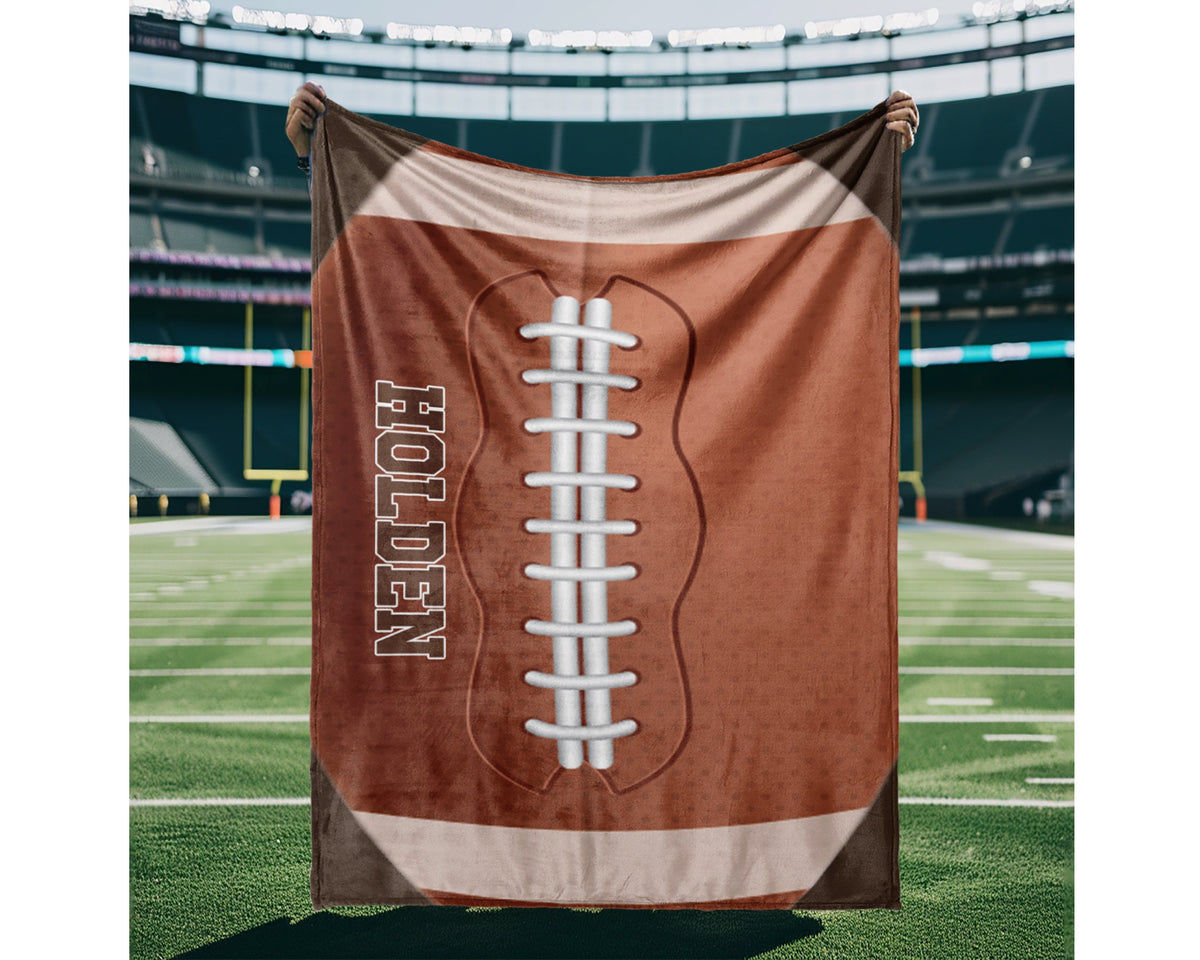 Personalized Sports Plush Minky Blanket: Baby Name Blanket
