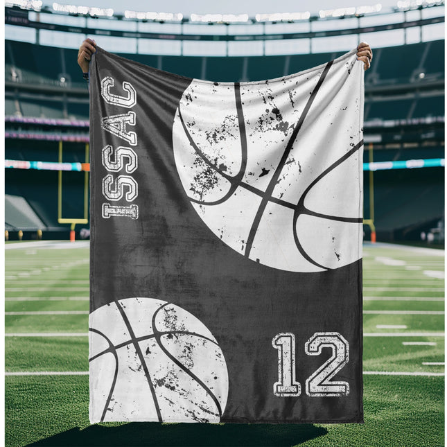 Personalized Sports Team blanket with Name, Custom blanket gift, Birthday Christmas Gift