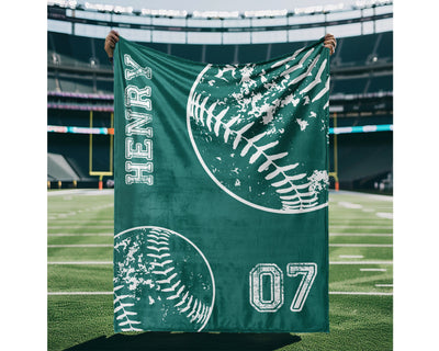 Personalized Sports team blanket with Name, Custom blanket gift, Game day, Birthday Christmas gift