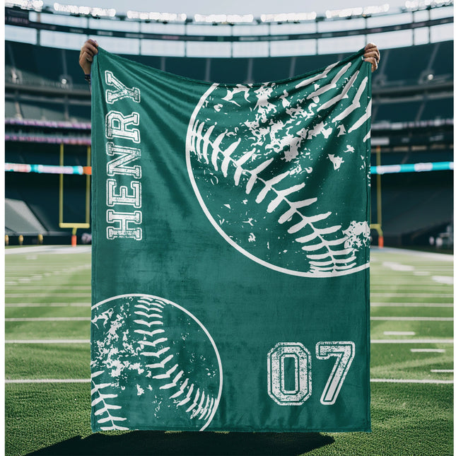 Personalized Sports Blanket: Watercolor Team Design, Minky or Sherpa