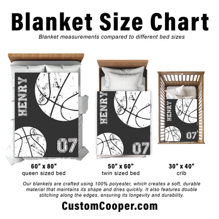 Personalized Sports Team blanket with Name, Custom blanket gift, Birthday Christmas Gift