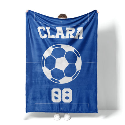Personalized Sports Blanket: Custom Name, Team Colors, Plush Fleece