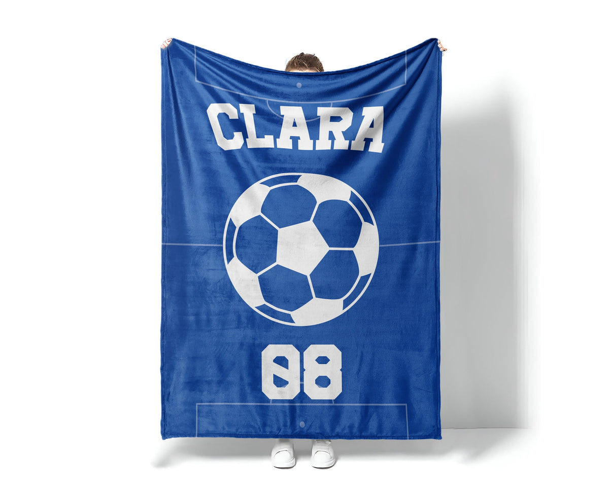 Personalized Sports Blanket: Custom Name, Team Colors, Plush Fleece