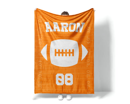 Personalized Sports Blanket: Custom Name, Team Colors, Plush Fleece
