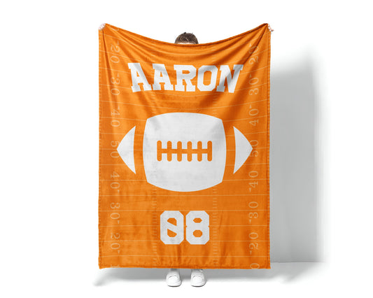 Personalized Sports Blanket: Custom Name, Team Colors, Plush Fleece
