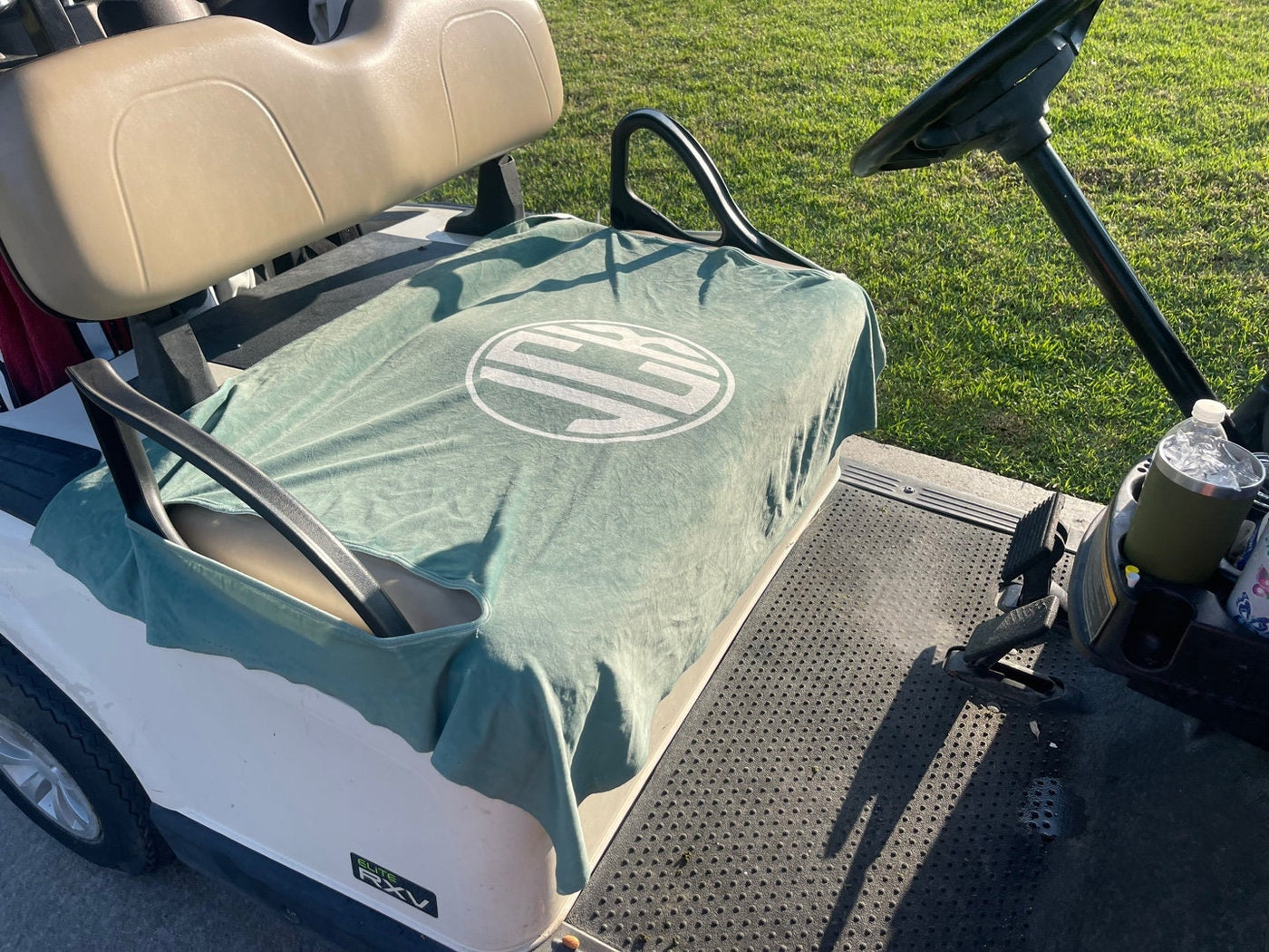 Custom Photo with Monogram Design Premium Cloth Golf Cart Seat Cover