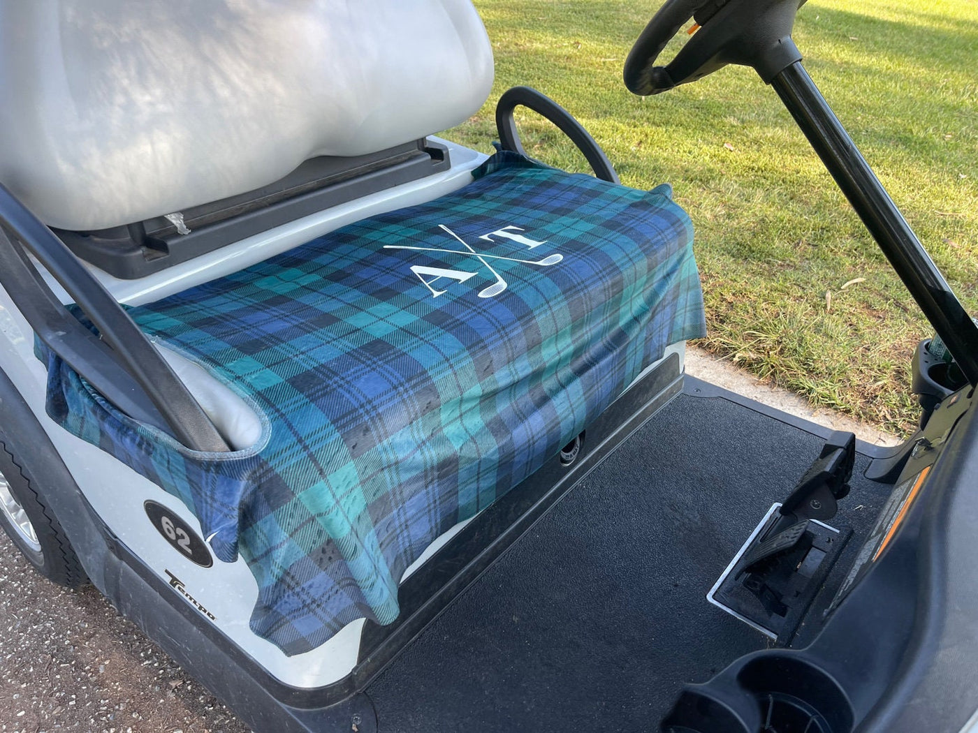 Custom Photo with Monogram Design Premium Cloth Golf Cart Seat Cover