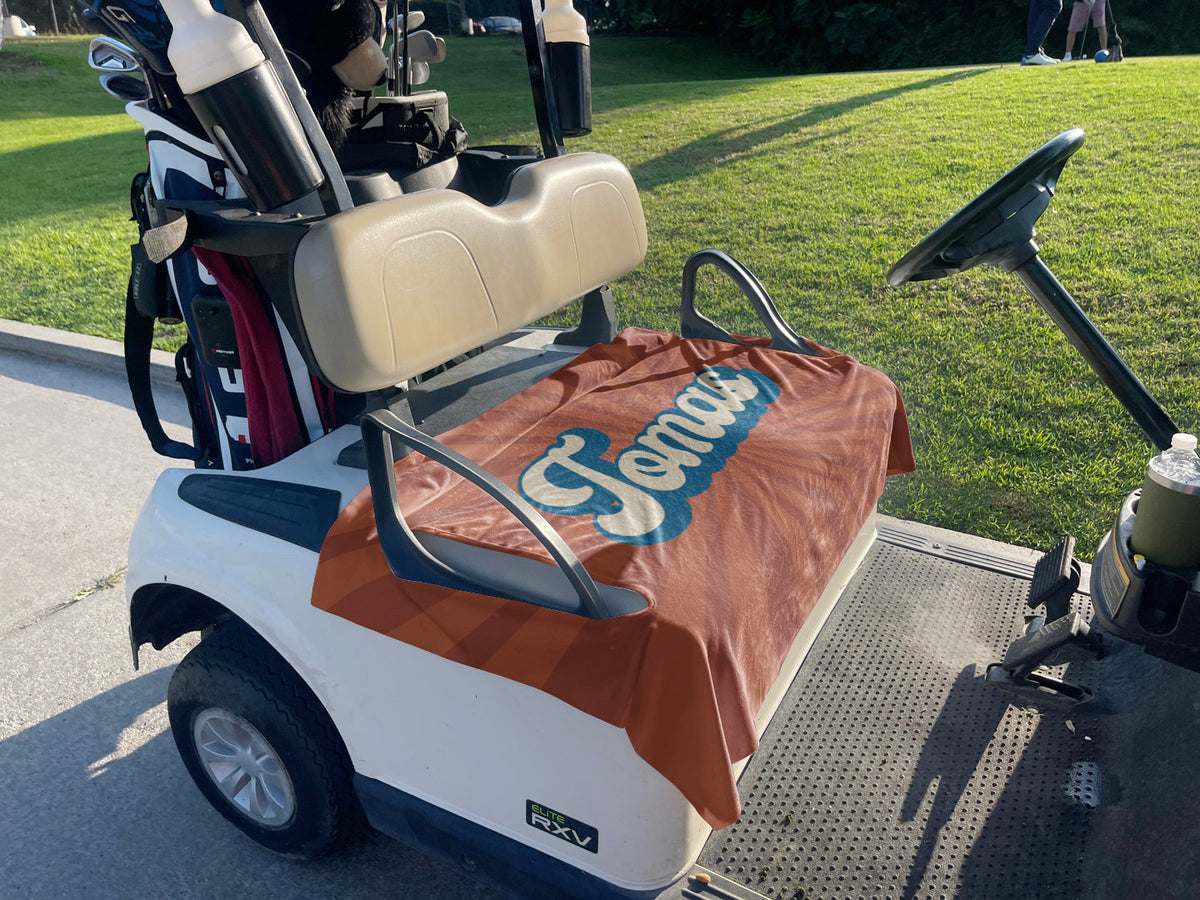 Custom Fabric Golf Cart Seat Cover - Handmade in USA