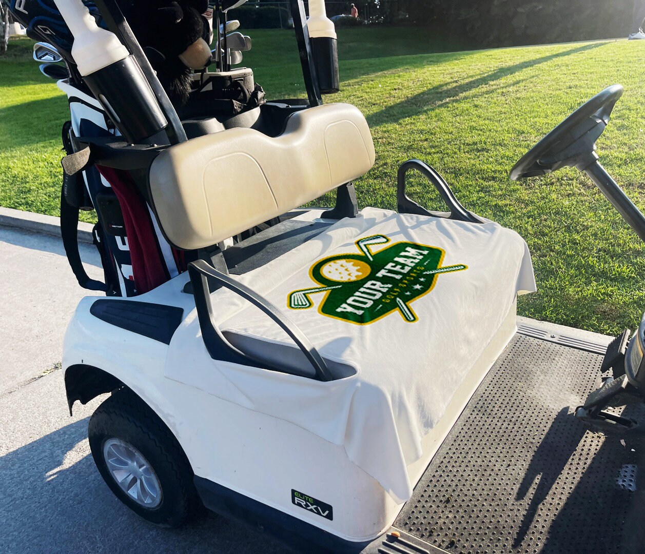 Custom Design Premium Cloth Golf Cart Seat Cover - CustomCooper