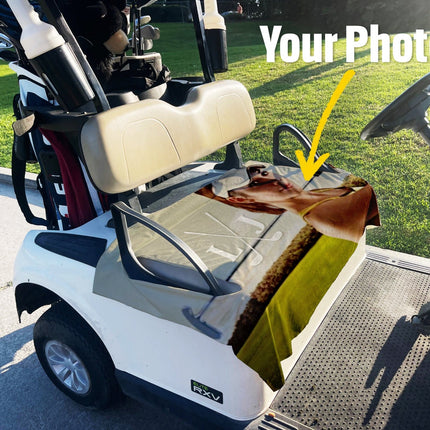 Custom Photo Golf Cart Seat Cover, Personalized Monogram Design