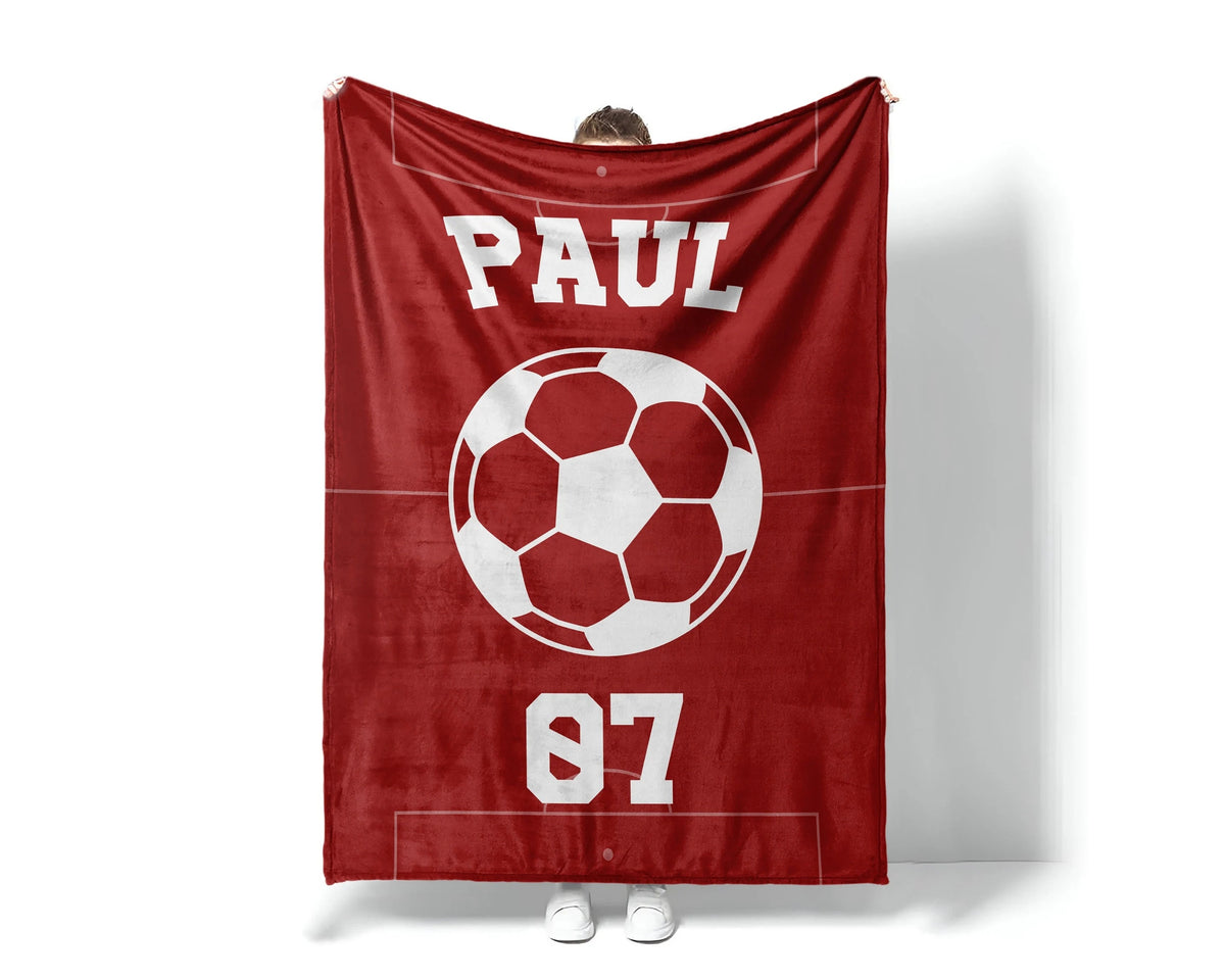 Personalized Sports Blanket: Custom Name, Plush Fleece or Sherpa