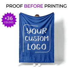 Custom Logo Blanket: Personalized Corporate Gift, Minky or Sherpa
