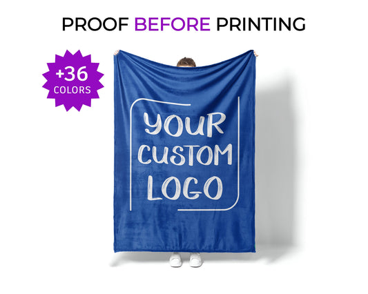 Custom Logo Blanket: Personalized Corporate Gift, Minky or Sherpa
