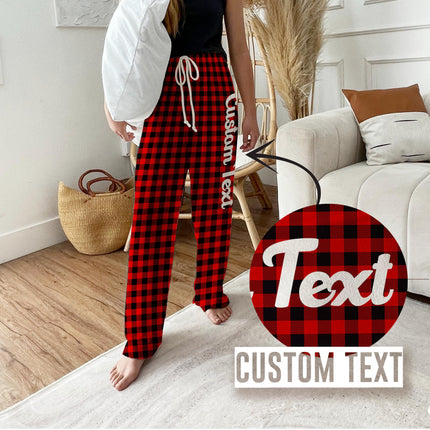 Personalized Christmas Plaid Pajama Pants: Custom Family Pajamas