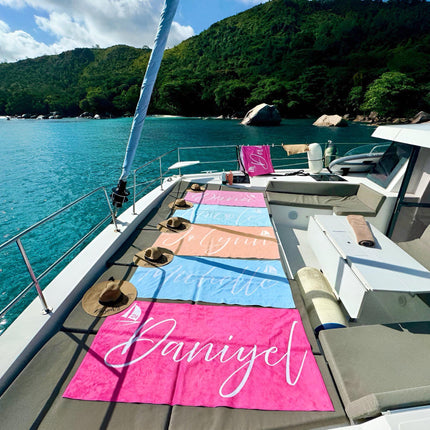 Bold Font Style Personalized Beach Towel Personalized Name - CustomCooper