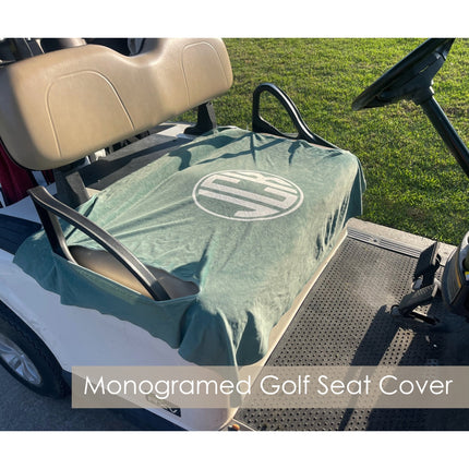 Monogrammed Golf Cart Seat Cover – Cloth, Handmade in USA