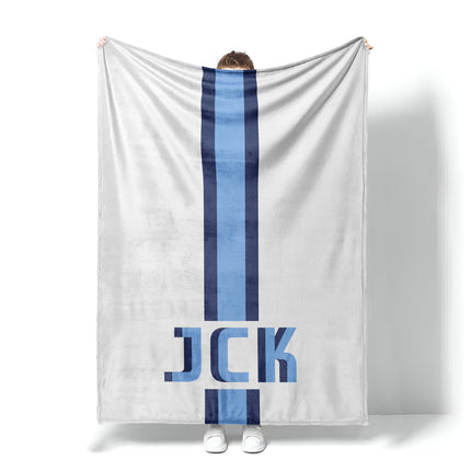 Monogrammed Minky Blanket: Personalized Watercolor Floral Design