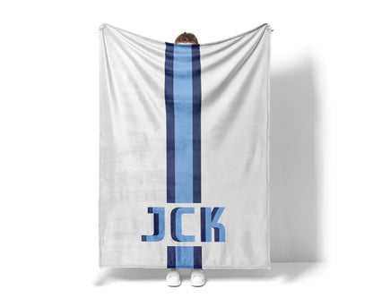 Monogrammed Minky Blanket: Personalized Watercolor Floral Design