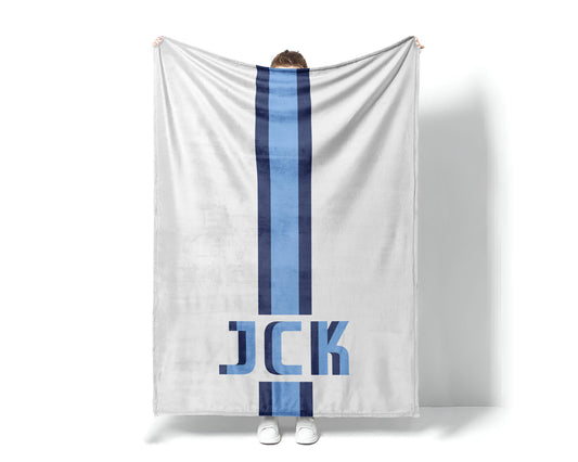 Monogrammed Minky Blanket: Personalized Watercolor Floral Design