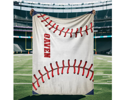 Personalized Sports Plush Minky Blanket: Baby Name Blanket
