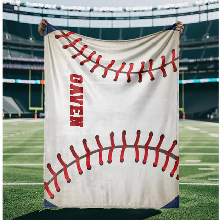 Sports Design Plush Blanket Plush Minky Personalized Baby Name Blanket
