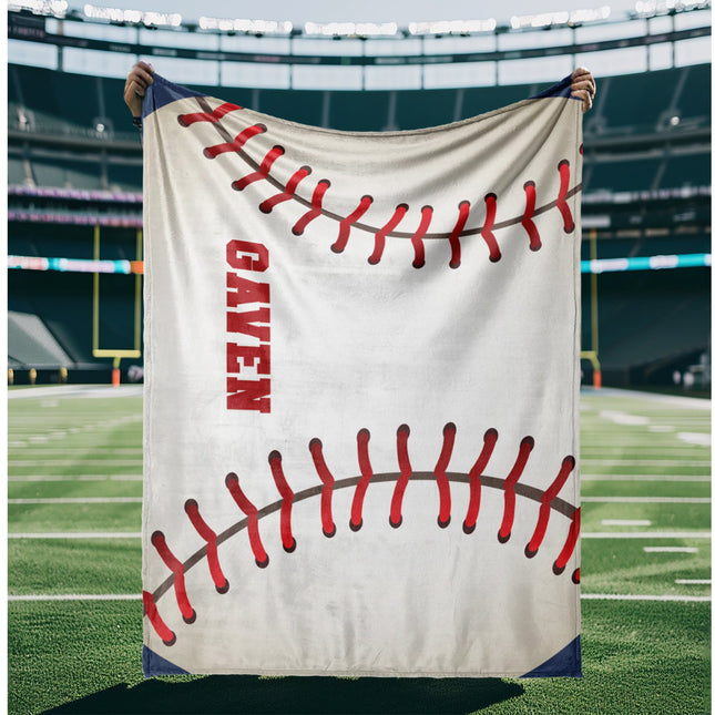 Sports Design Plush Blanket Plush Minky Personalized Baby Name Blanket