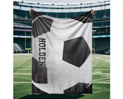 Personalized Sports Plush Minky Blanket: Baby Name Blanket