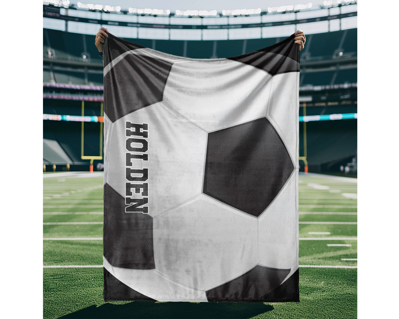 Sports Design Plush Blanket Plush Minky Personalized Baby Name Blanket