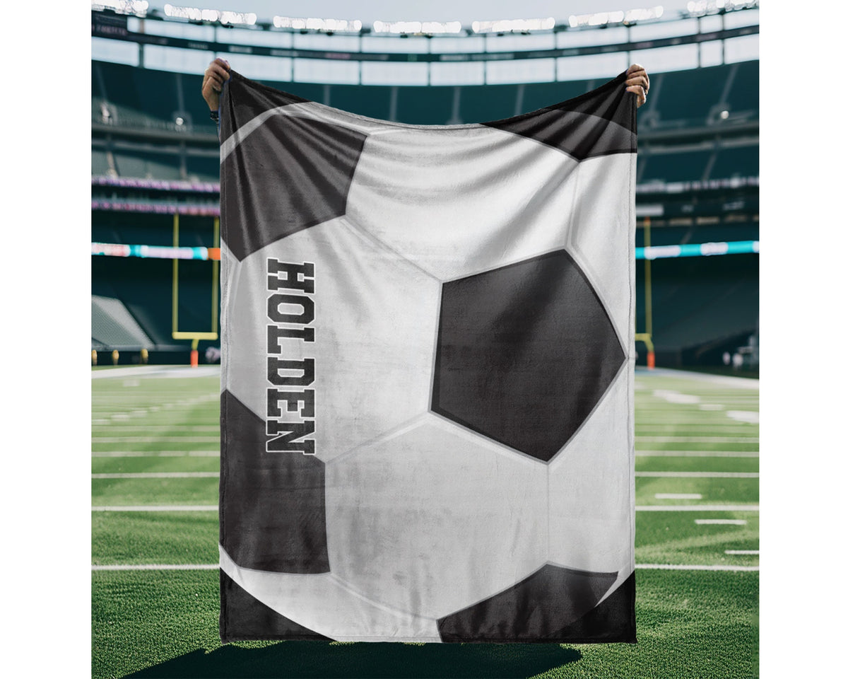 Personalized Sports Minky Blanket: Baseball, Basketball, Football, Soccer