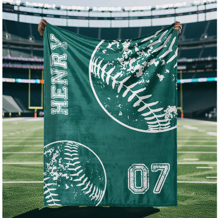 Personalized Sports team blanket with Name, Custom blanket gift, Birthday Christmas gift