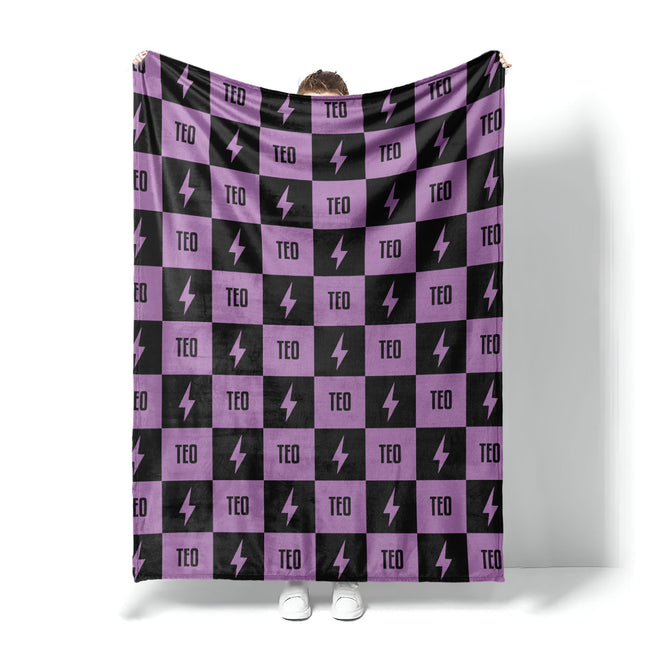 Personalized Happy Face Blanket: Custom Minky or Sherpa Blanket, Kids Birthday Gift