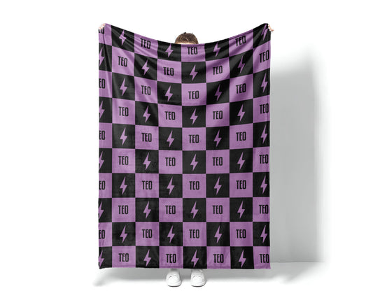 Personalized Happy Face Blanket: Custom Minky or Sherpa Blanket, Kids Birthday Gift