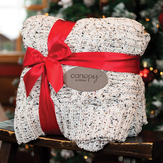 Cable Knit Throw Blanket, Christmas Hostess Gift Monogrammed Blanket with Custom Name, Corporate Gift New Home Gift for Mom