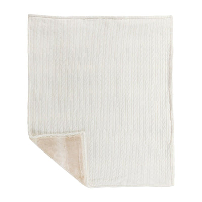Double Fleece Cable Knit Throw Blanket, Christmas Hostess Gift Monogrammed Blanket - CustomCooper