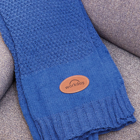 Double Fleece Cable Knit Throw Blanket, Christmas Hostess Gift Monogrammed Blanket