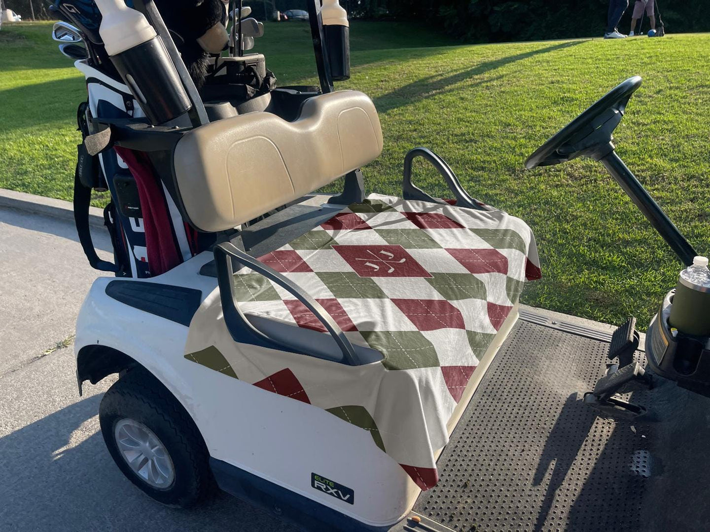 Custom Monogram Golf Cart Seat Cover – Premium Fabric Design