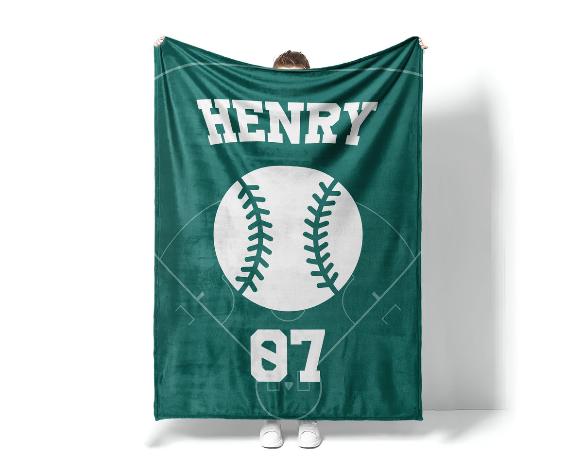 Personalized Sports Blanket: Custom Name, Team Colors, Minky Fleece